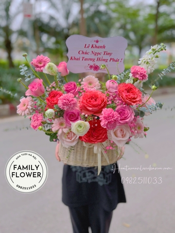 Mua hoa hà nội giá rẻ ! Lẵng hoa chúc mừng khai trương ở quận Cầu Giấy - Bà Đình