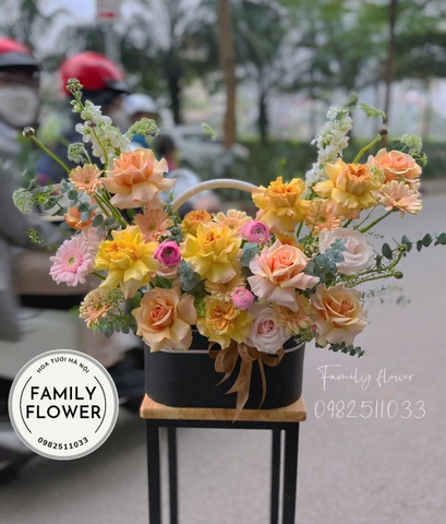 Mua hoa tươi Hà Nội ! Lẵng hoa tặng sinh nhật bố ở quận Ba Đình , Đống Đa