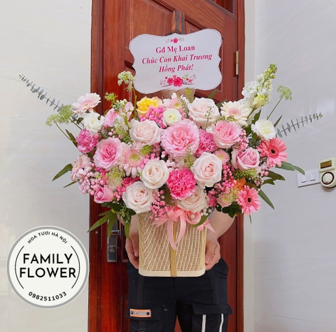 Đặt hoa tươi online Hà Nội ! Lẵng hoa khai trương quận Bắc Từ Liêm Hà Nội