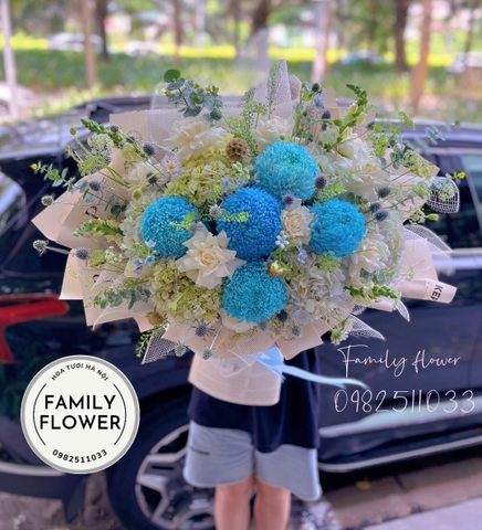 hoa tươi Hà Nội . bó hoa xanh ngát chúc mừng sinh nhật ở quận Hoàn Kiếm - Hà Nội