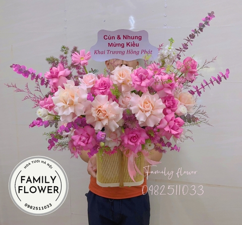 lẵng hoa chúc mừng khai trương ở quận Ba Đình HÀ Nội . mua hoa quận BA ĐÌNH