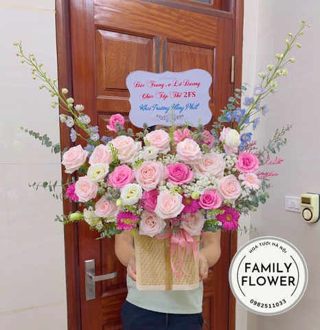 Shop hoa tươi Hà Nội , lẵng  hoa chúc mừng khai Trương ở quận BA ĐÌNH ĐỐNG ĐA Hà Nội
