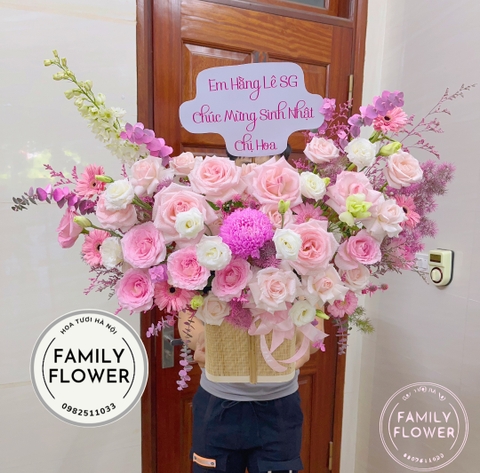 Lẵng hoa chúc mừng sinh nhật mẹ , vợ đẹp tại Cầu Giấy , Tây Hồ , Ba Đình ,Hoàn Kiếm Hà Nội