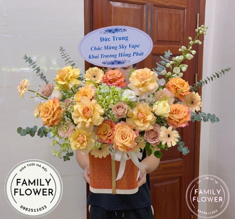 Lẵng hoa chúc mừng khai trương hồng phát ở CẦU GIẤY , BA ĐÌNH ,HOÀM KIẾM , TÂY HỒ HÀ NỘI