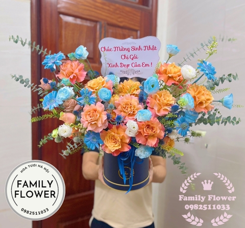 Hộp hoa chúc mừng sinh nhật chị ở quận Ba Đình Hà Nội, hoa tươi Hà Nội