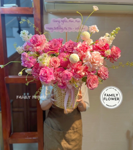 Lẵng hoa tặng chúc mừng sinh nhật mẹ tại Ba Đình Hà Nội ! Mua hoa online tại Hà Nội