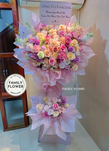 Kệ hoa chúc mừng ngày quân đội nhân dân Việt Nam ở Hà Nội ! Hoa tươi Hà Nội  ! Mua hoa online tại Hà Nội