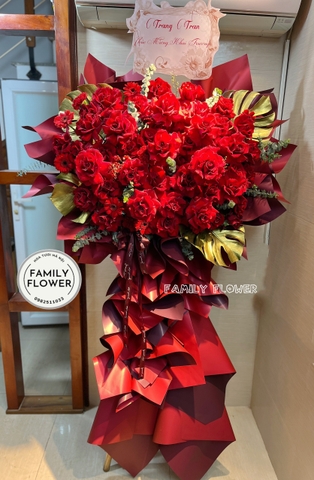 Kệ hoa tone đỏ rực rỡ mừng khai trương ,sinh nhật ở quận Ba Đình Hoàn kiếm Hà Nội ! Hoa tươi Ba Đình