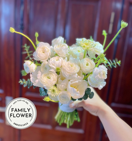 Hoa tay cầm cô dâu tulip và hoa mao lương ở Hà Nội ! Mua hoa tươi Hà Nội