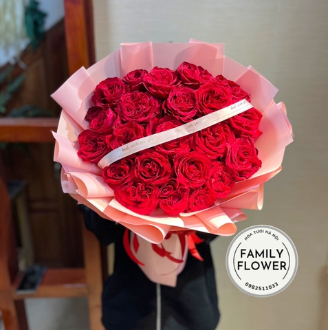 Bó hoa hồng đỏ tặng vợ nhân dịp valentine , mùng 8 tháng 3 ở Ba Đình Hà Nội