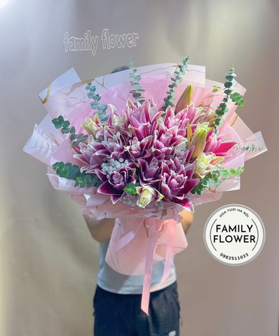 Bó hoa ly kép tặng mẹ ở quận Cầu Giấy , Ba Đình Hà Nội ! Mua hoa tưoi Hà Nội