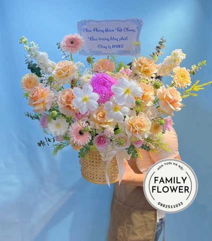 Hoa khai trương ! Lẵng hoa chúc mừng khai trương ở Ba Đình Hà Nội