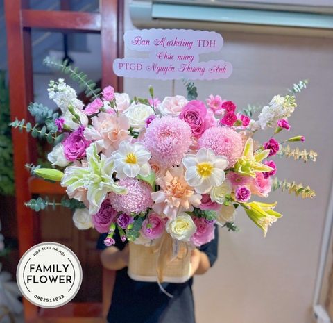 Lẵng hoa 20/10, giỏ hoa 20/10 tặng người thương, vợ yêu tại Hà Nội