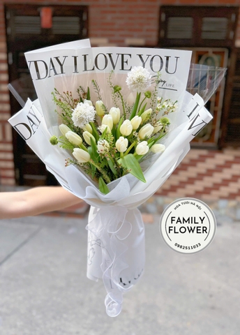 Bó hoa tulip trắng ! Hoa tulip trắng Hà Nội ! Hoa tulip Hà Nội