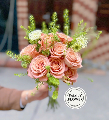 Bó hoa hồng capuchino ! Hoa tay cầm cô dâu ở Hà Nội ! Hoa cưới Hà Nội