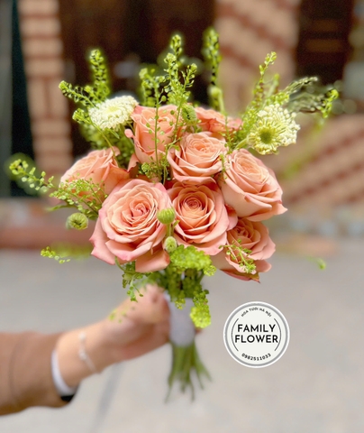 Bó hoa hồng capuchino ! Hoa tay cầm cô dâu ở Hà Nội ! Hoa cưới Hà Nội