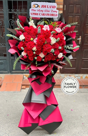 Kệ hoa tone đỏ mừng khai trương quận Đống Đa , Thanh Xuân Hà Nội ! Hoa khai trương Đống Đa