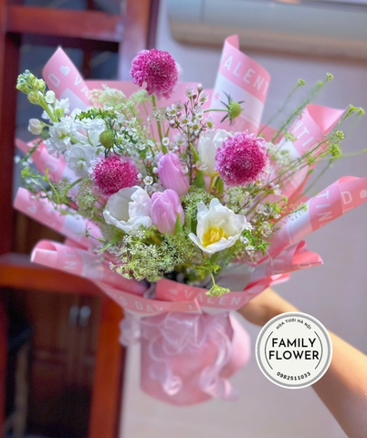 Bó hoa tulip tặng người yêu quận Cầu Giấy , Tây Hồ Hà Nội ! Hoa tulip hồng Hà Nội