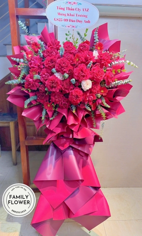 Kệ hoa hồng đỏ chúc mừng khai trương hồng phát ! Hoa khai trương Hà Nội  !