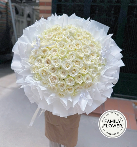 Bó hoa hồng trắng tặng người thương ở Hà Nội ! Hoa tặng người yêu Hà Nội