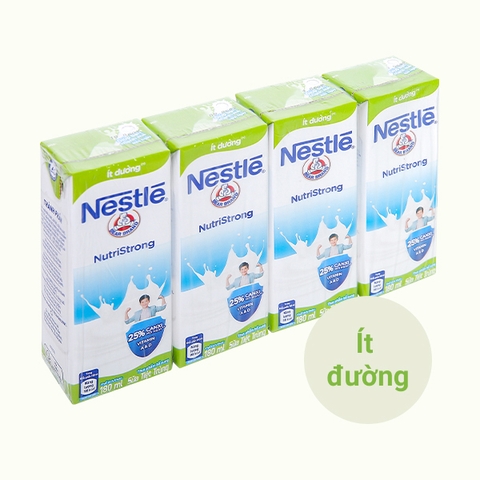Lốc 4 hộp sữa tiệt trùng ít đường Nestlé NutriStrong 180ml