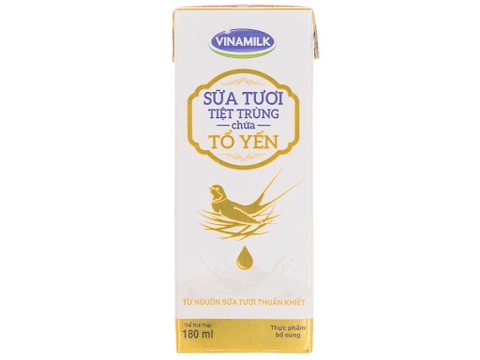 Lốc 4 hộp sữa tươi tiệt trùng chứa tổ yến Vinamilk 180ml