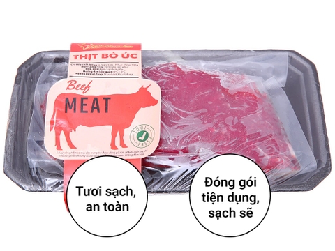 Thăn bò Úc tươi Trung Đồng hút chân không khay 250g