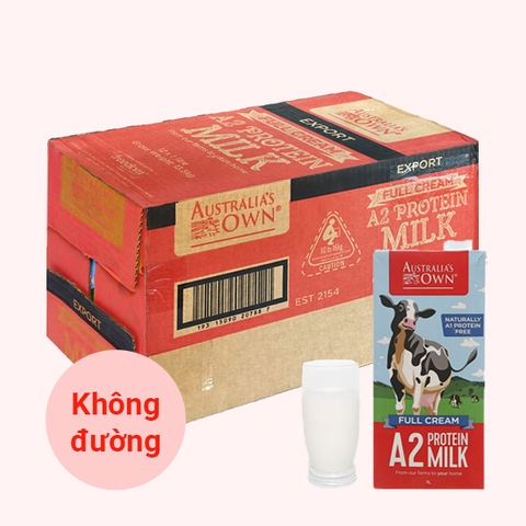 Thùng 12 hộp sữa tươi tiệt trùng Australia's Own A2 1 lít