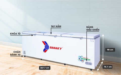 Tủ đông sanaky VH-1199HY3, inverter 900 lít, 1 ngăn đông, dàn lạnh đồng