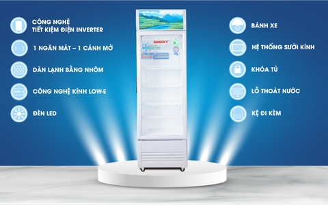 Tủ mát sanaky VH-408K3L công nghệ Low-E 340 Lít, 1 cánh.