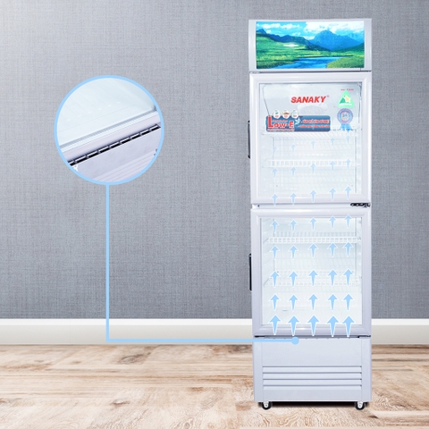 Tủ mát Sanaky VH-308WL, 240 Lít Công nghệ LOW-E, 2 cánh trên dưới