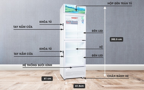 Tủ mát Sanaky VH-408WL, 340 Lít Công nghệ LOW-E, 2 cánh trên dưới
