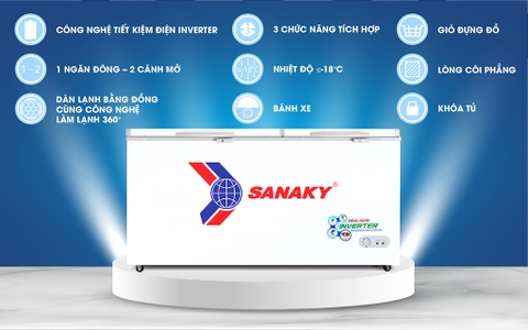 Tủ đông sanaky VH-6699HY3 Công nghệ inverter, 530 lít, 1 ngăn đông