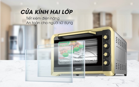Lò nướng Sanaky VH 129N2D Lò nướng 120 lít, Vỏ inox
