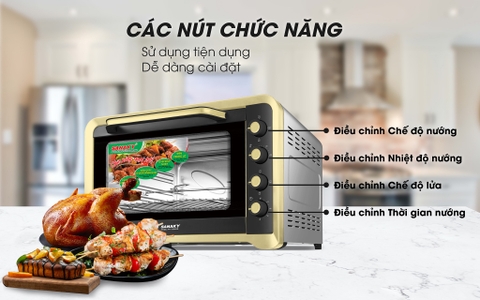 Lò nướng Sanaky VH 129S2D Lò nướng 120 lít, Vỏ kim loại sơn đen