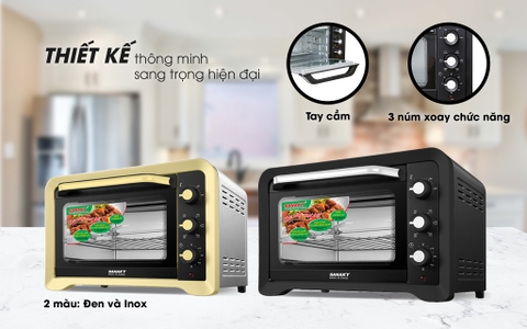 Lò nướng Sanaky VH-259S2D Lò nướng 25 lít, Vỏ kim loại sơn đen