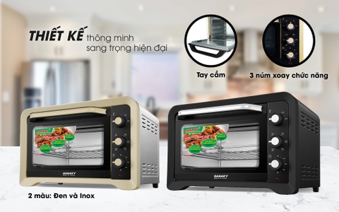Lò nướng Sanaky VH-259N2D Lò nướng 25 lít, Vỏ inox