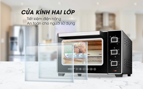 Lò nướng Sanaky VH-3599S2D  Lò nướng 35 lít, Vỏ kim loại sơn đen