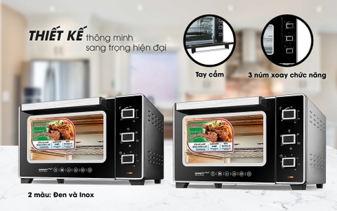 Lò nướng Sanaky VH-3599S2D  Lò nướng 35 lít, Vỏ kim loại sơn đen