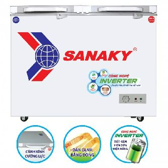 Tủ đông Sanaky VH-3699W4KD, inverter 270 lít, 2 ngăn, mặt kính cường lực