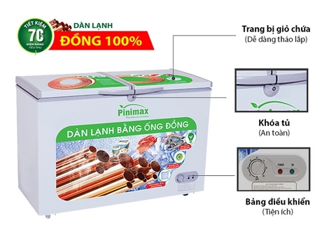Tủ đông Pinimax PNM-49AF, 305 lít, dàn đồng, 1 ngăn