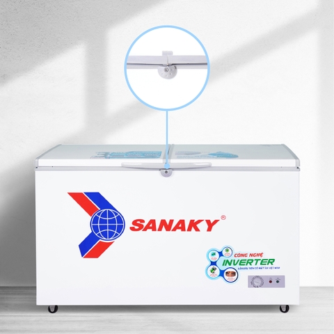 Tủ đông sanaky VH-5699W3, inverter 365 lít, 2 ngăn đông, mát, dàn lạnh đồng