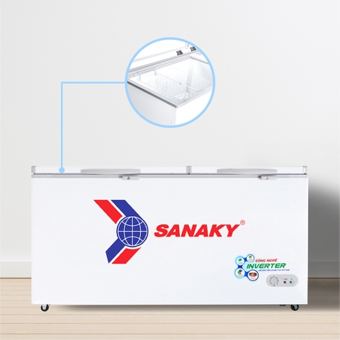 Tủ đông sanaky VH-6699W3, inverter 485 lít, 2 ngăn đông, mát, dàn đồng