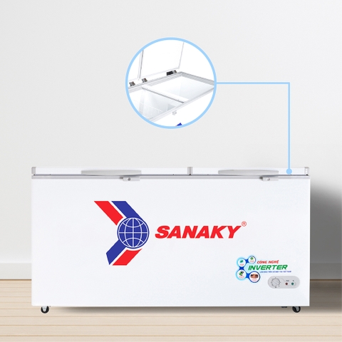 Tủ đông sanaky VH-6699W3, inverter 485 lít, 2 ngăn đông, mát, dàn đồng
