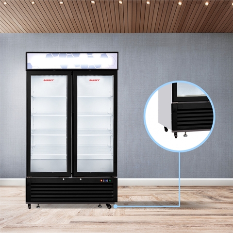 Tủ đông sanaky VH 1368K, tủ đứng, cánh kính 3 lớp