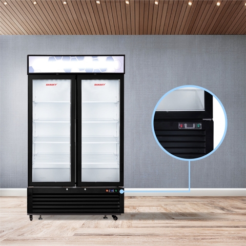 Tủ đông sanaky VH 1368K, tủ đứng, cánh kính 3 lớp