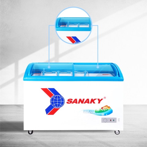 Tủ đông sanaky VH-4899K, 324 lít, 1 ngăn đông, dàn lạnh đồng, nắp kính lùa