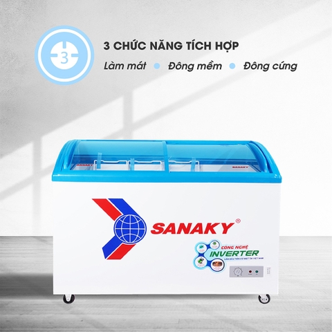 Tủ đông sanaky VH-4899K3, inverter 324 lít, 1 ngăn đông, dàn lạnh đồng