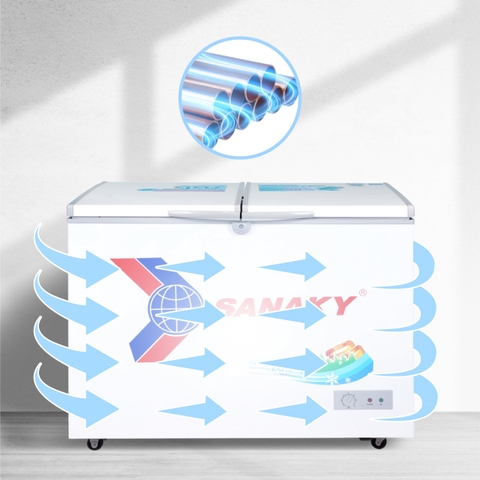 Tủ đông Sanaky VH-4099A1, 305 lít, 1 ngăn đông, dàn lạnh đồng