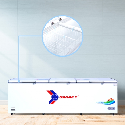 Tủ đông Sanaky VH-1199HY, 900 lít, 1 ngăn đông, dàn lạnh đồng